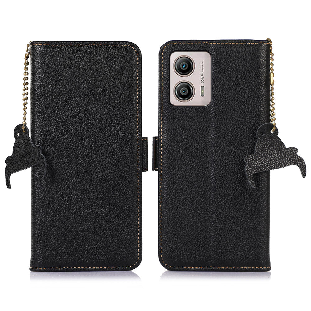 For Motorola Moto G53 5G G13 4G G23 4G Anti-fall Genuine Leather Phone Case RFID Blocking Wallet Anti-scratch Phone Cover with Stand For Motorola Moto G53 5G G13 4G G23 4G Anti-fall Genuine Leather Phone Case RFID Blocking Wallet Anti-scratch Phone Cover with Stand